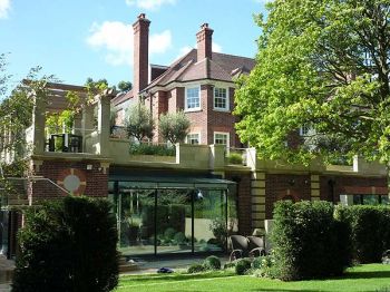 View from Garden of New Pool and Roof Terrace