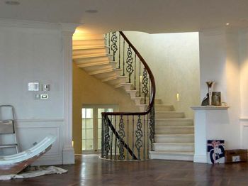 New Cantilevered Stone Staircase from Living Room